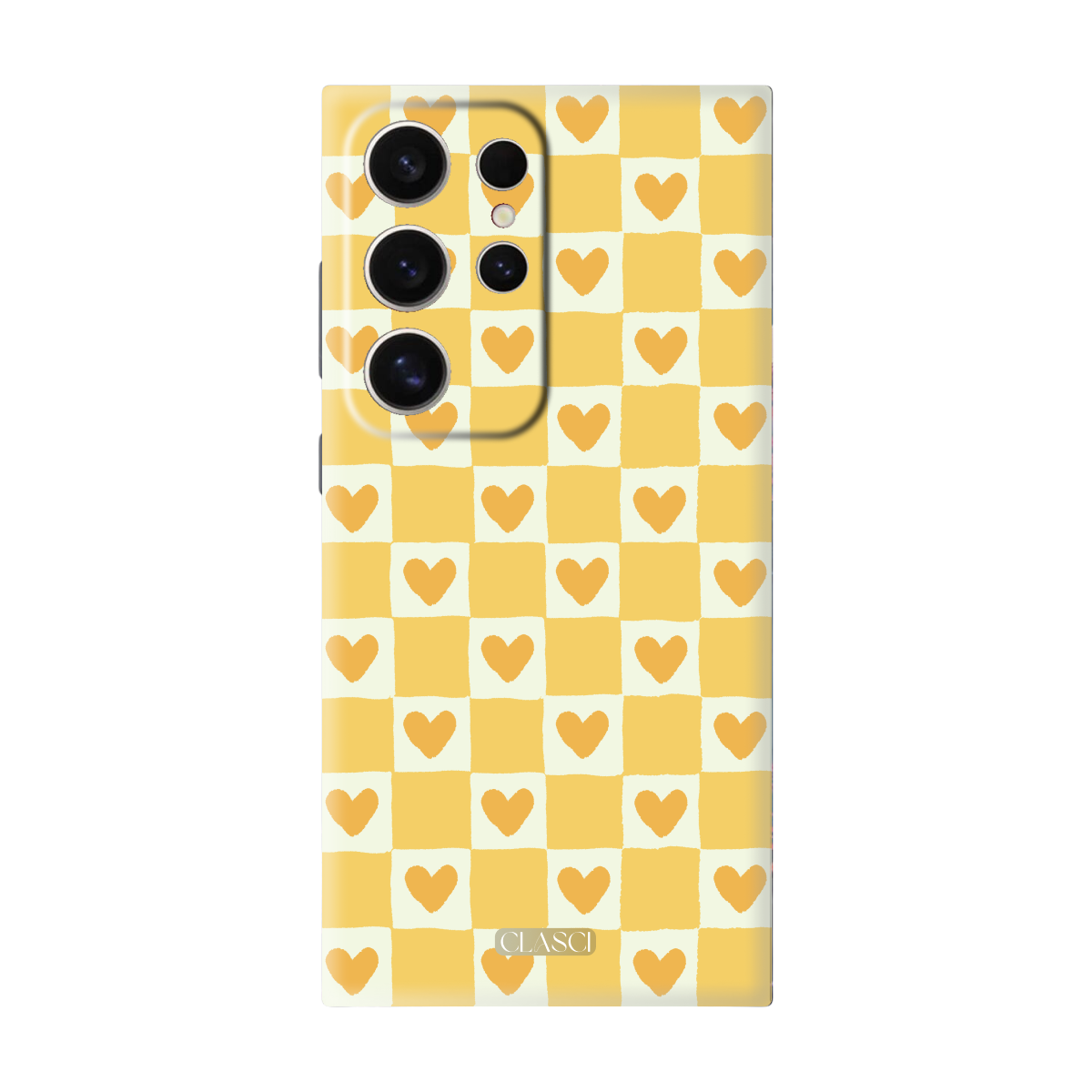 Seamless Yellow Heart Pattern Silicone Phone Case