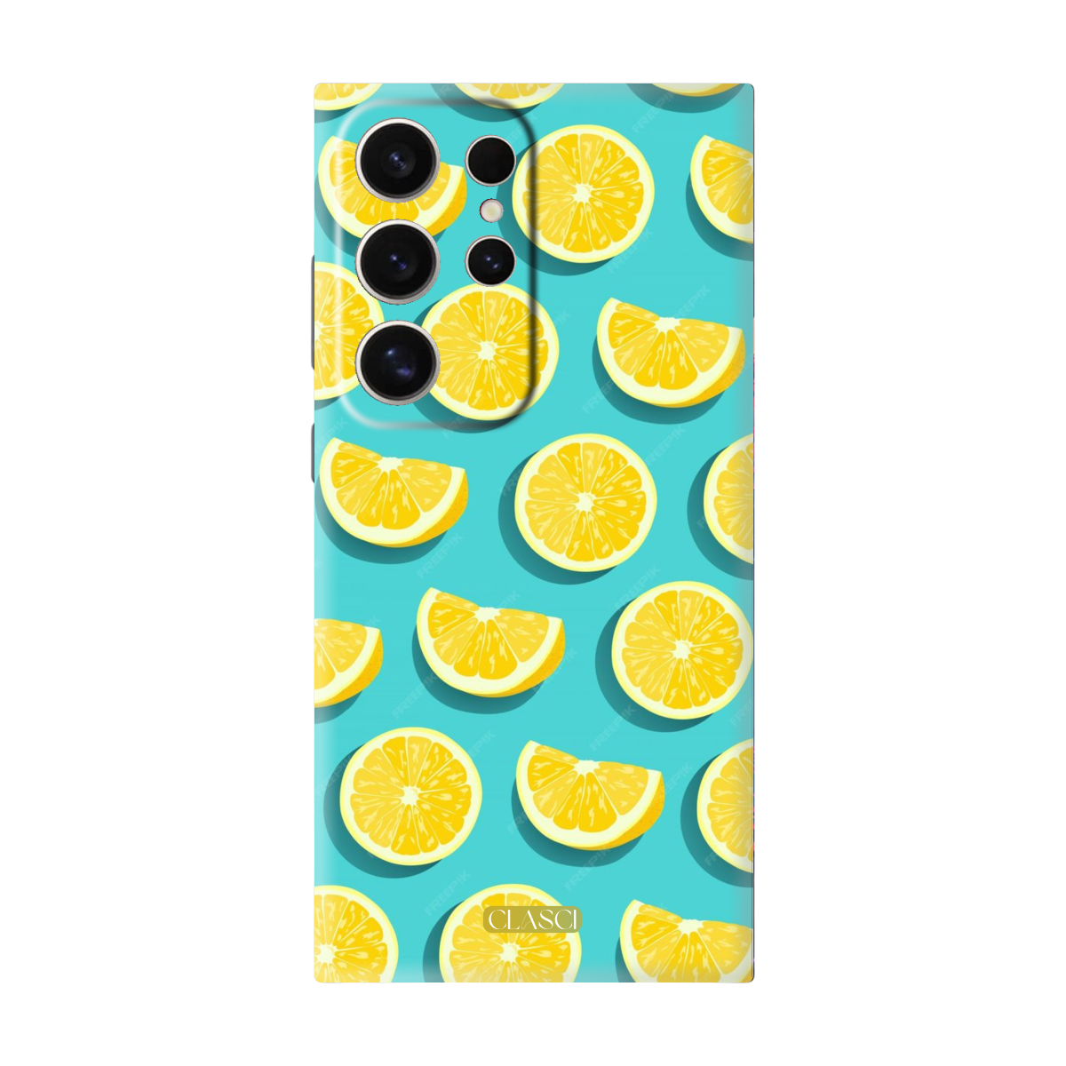 Seamless Lemon Slice Pattern Silicone Phone Case