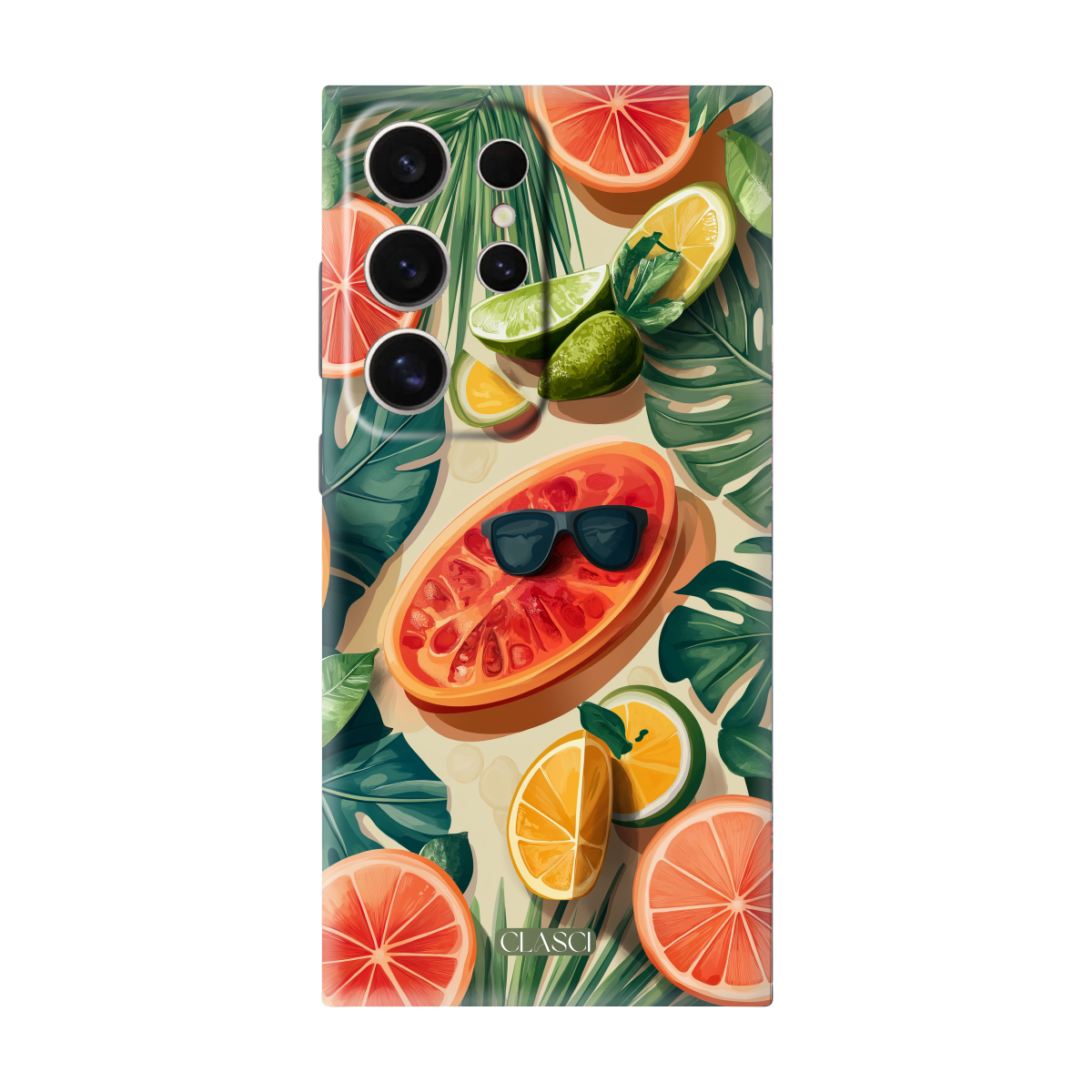 Vibrant Fruit & Leaf Pattern Silicone Phone Case