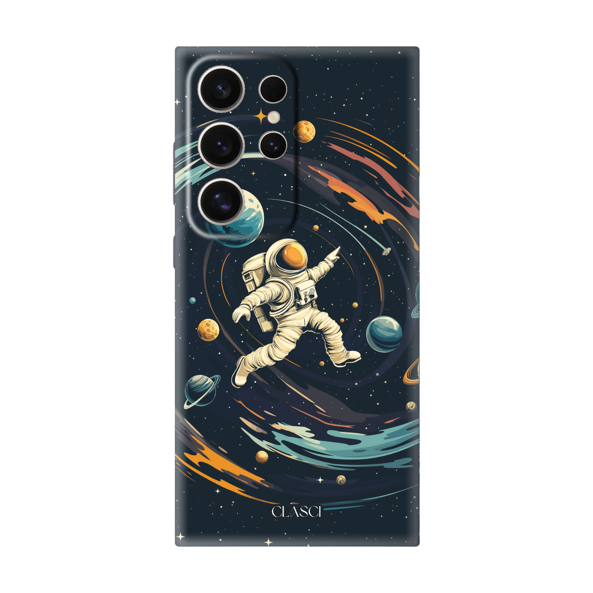 Cute Astronaut Flying to the Moon Silicone Phone Case