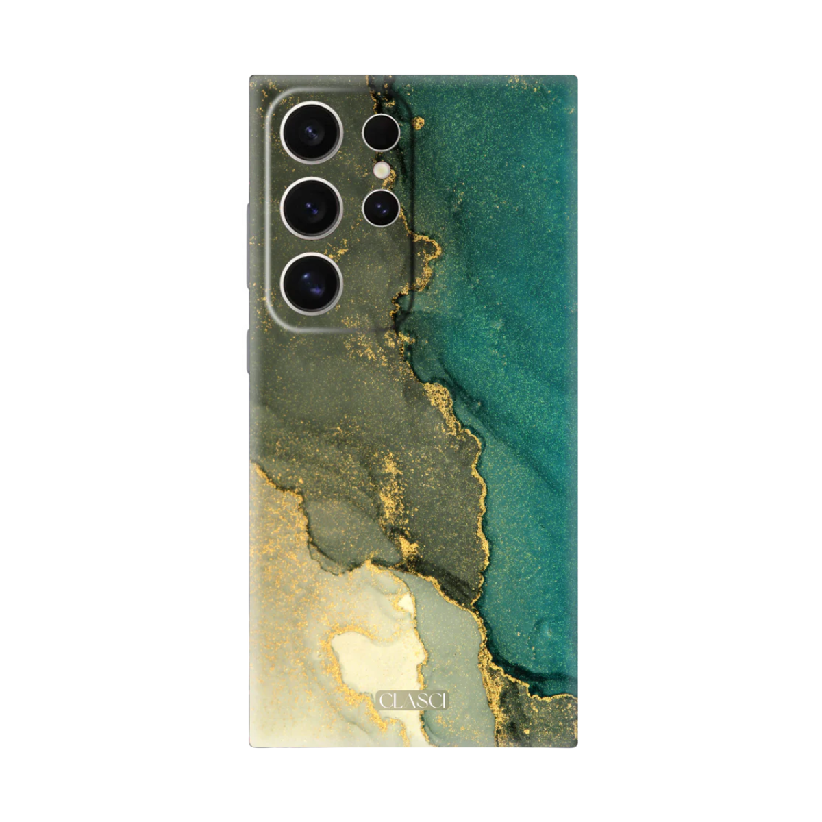 Blue, Black And Gold Glitter Marble Texture Silicone Phone Case