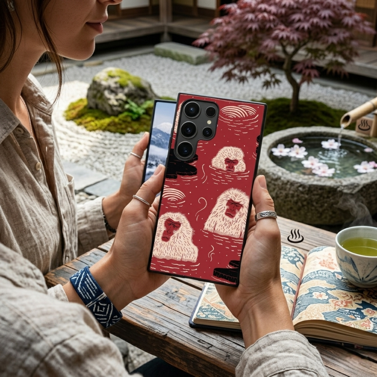 Crimson Onsen Macaques Samsung Phone Cover