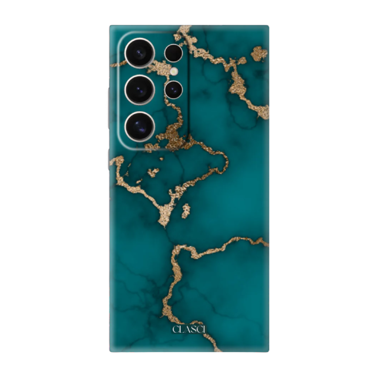Deep Blue And Golden Marble Silicone Phone Case