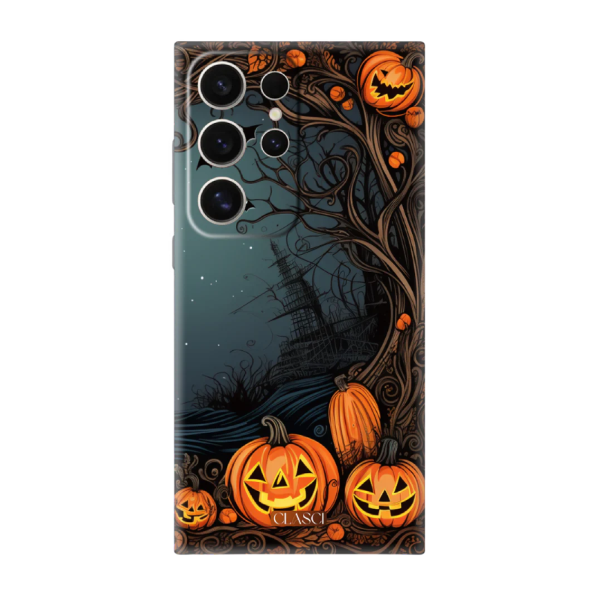 Halloween Forest Pumpkins Horror Silicone Phone Case