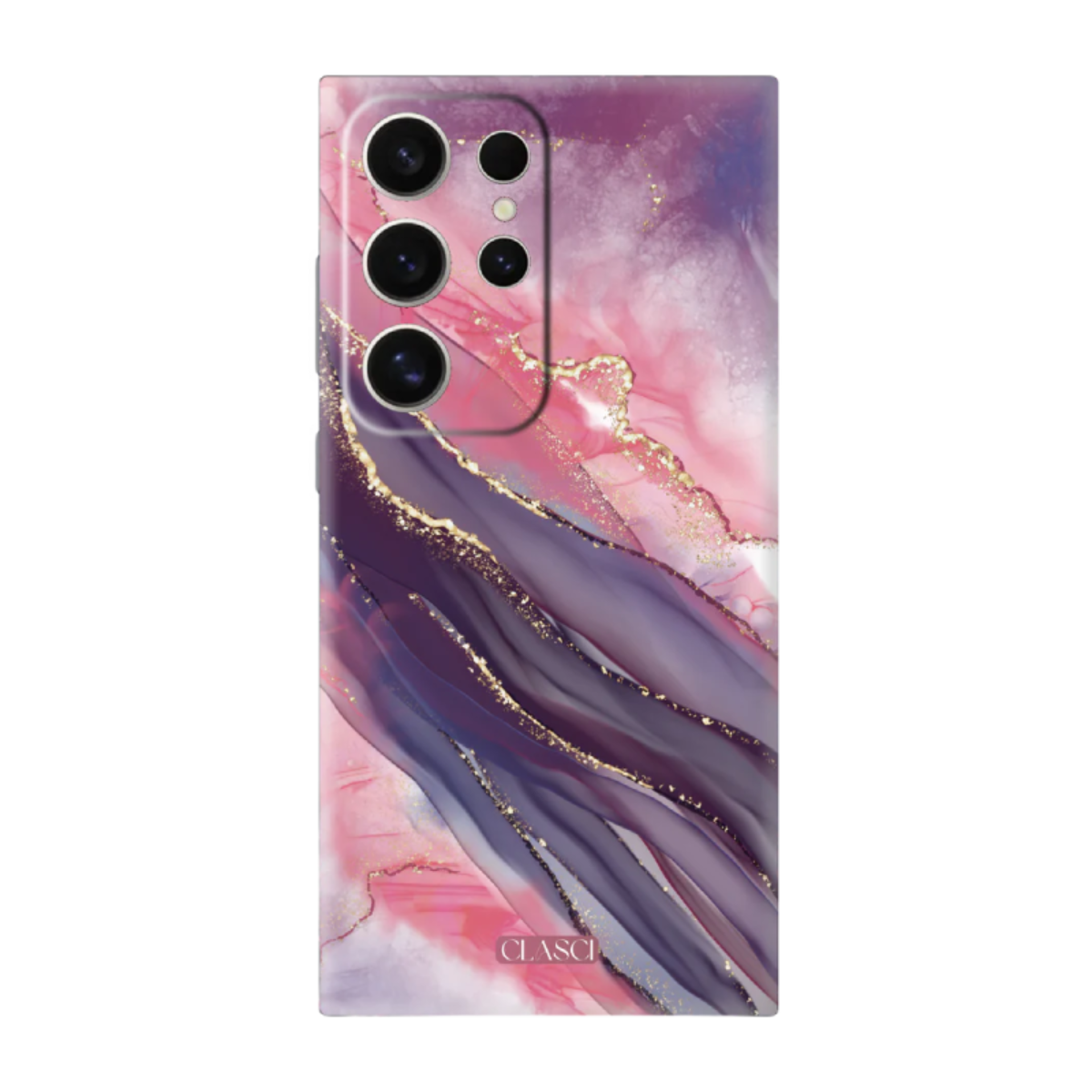 Marble Ink Magic Meets Gold Glitter Silicone Phone Case