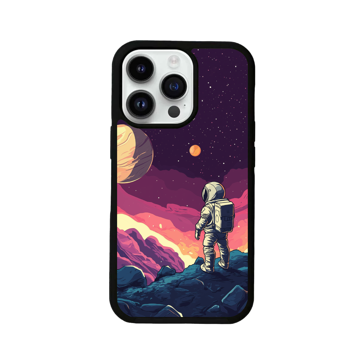 Astronaut Exploring Alien Landscape iPhone Cover