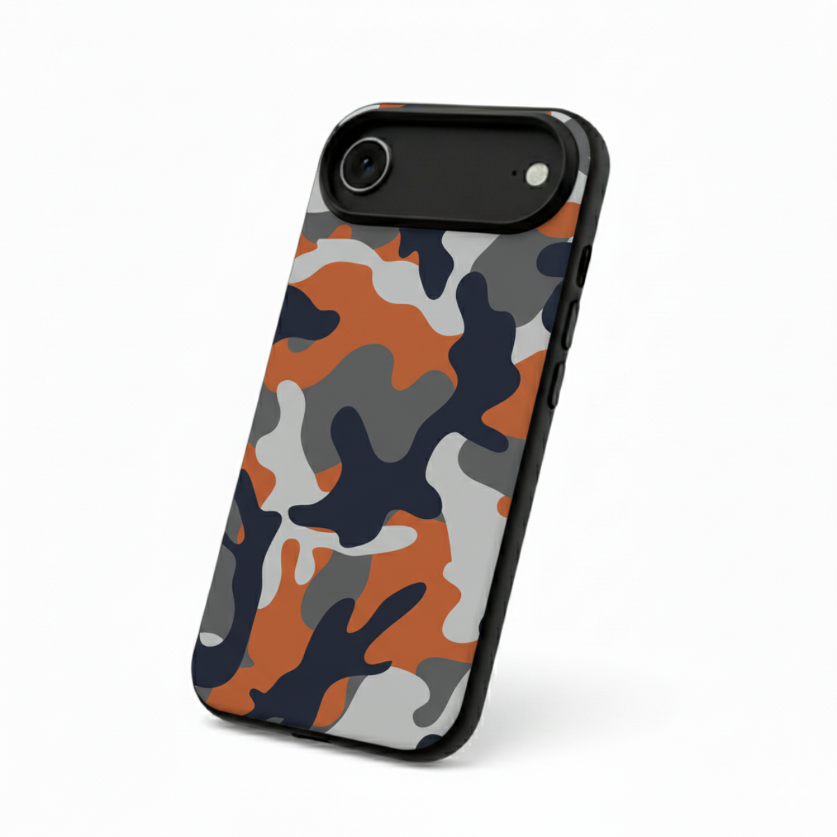 Grey & Orange Camo iPhone Cover
