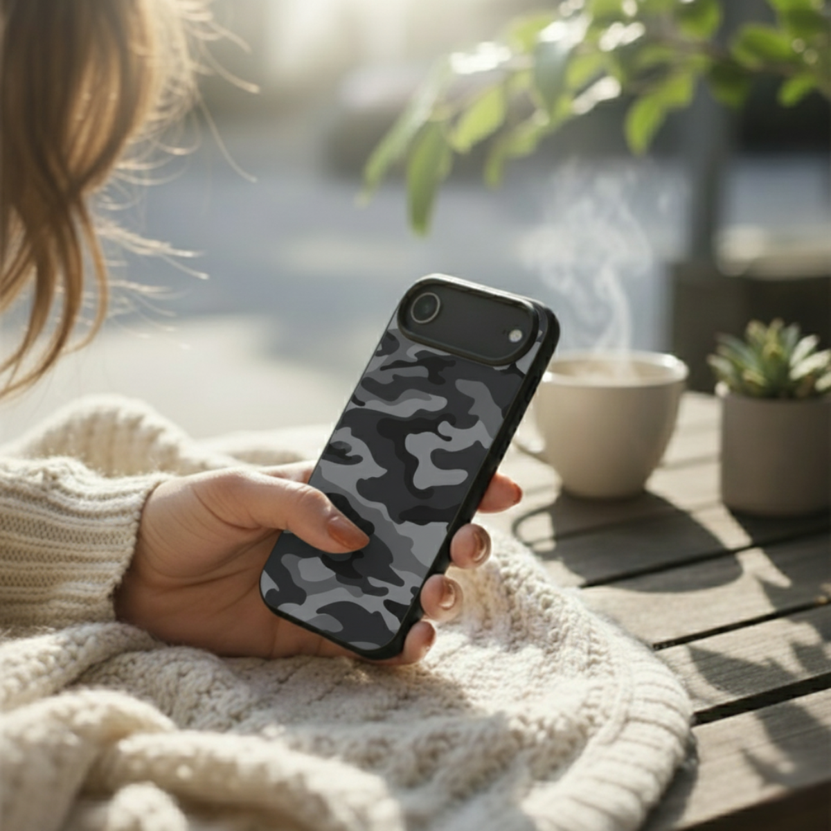 Black Camouflage iPhone Cover