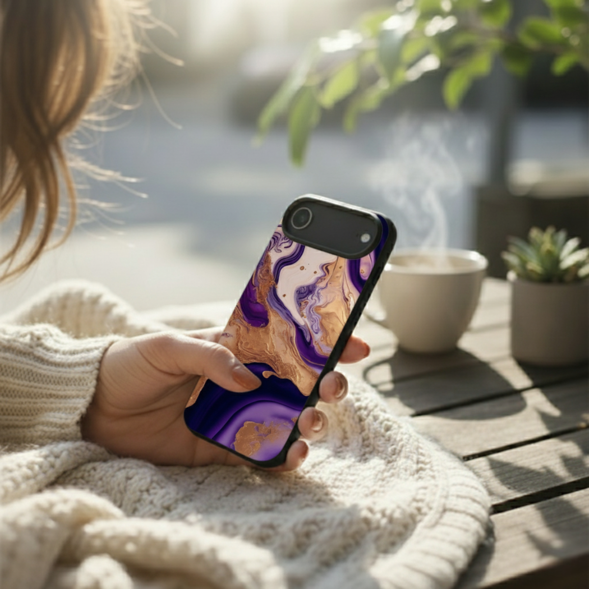 Purple Marble iPhone Cover