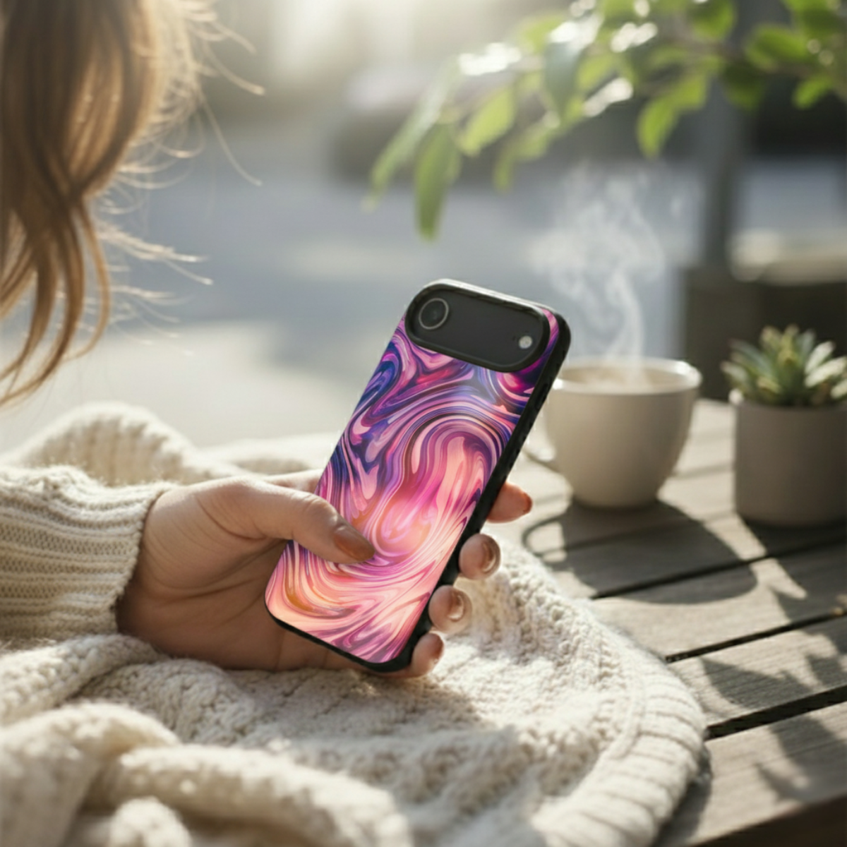 Magenta Marble iPhone Cover