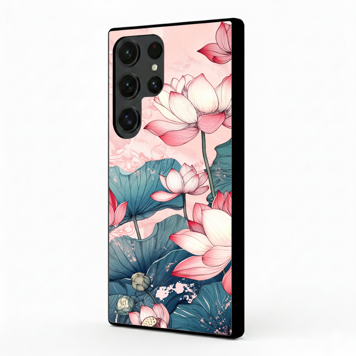 Pink Lotus Floral Samsung Phone Cover