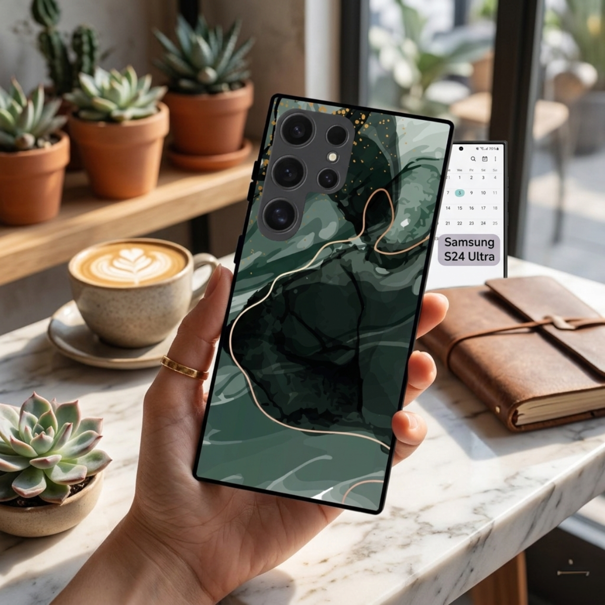 Emerald Green Marble Samsung Phone Cover