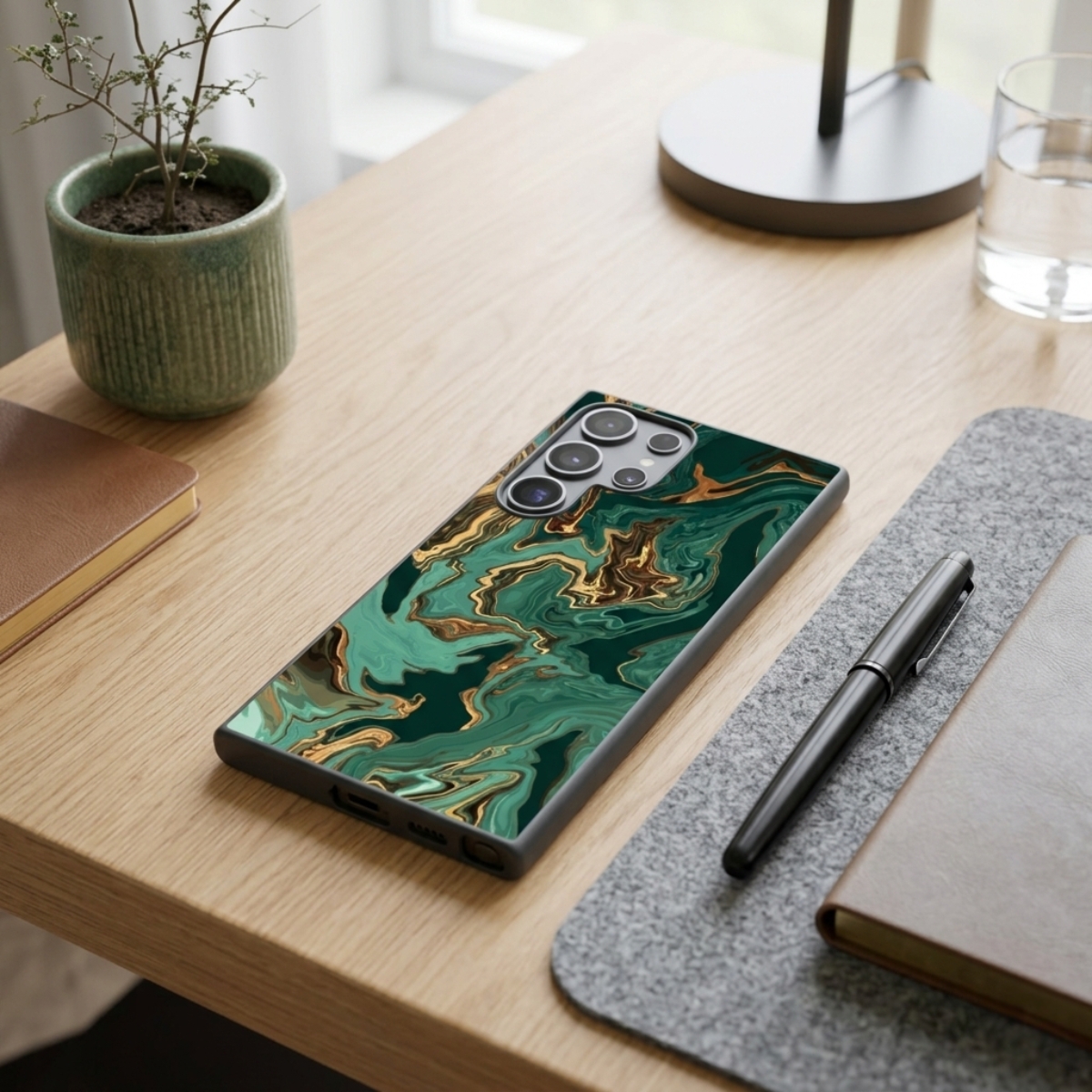 Emerald Marble Samsung Phone Cover