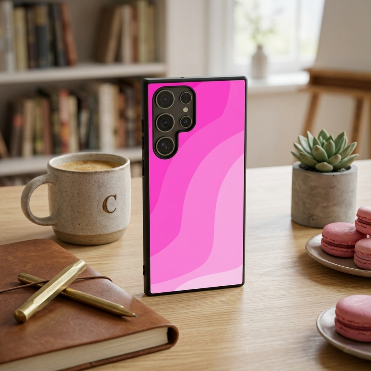 Wavy Pink Design Samsung Phone Cover