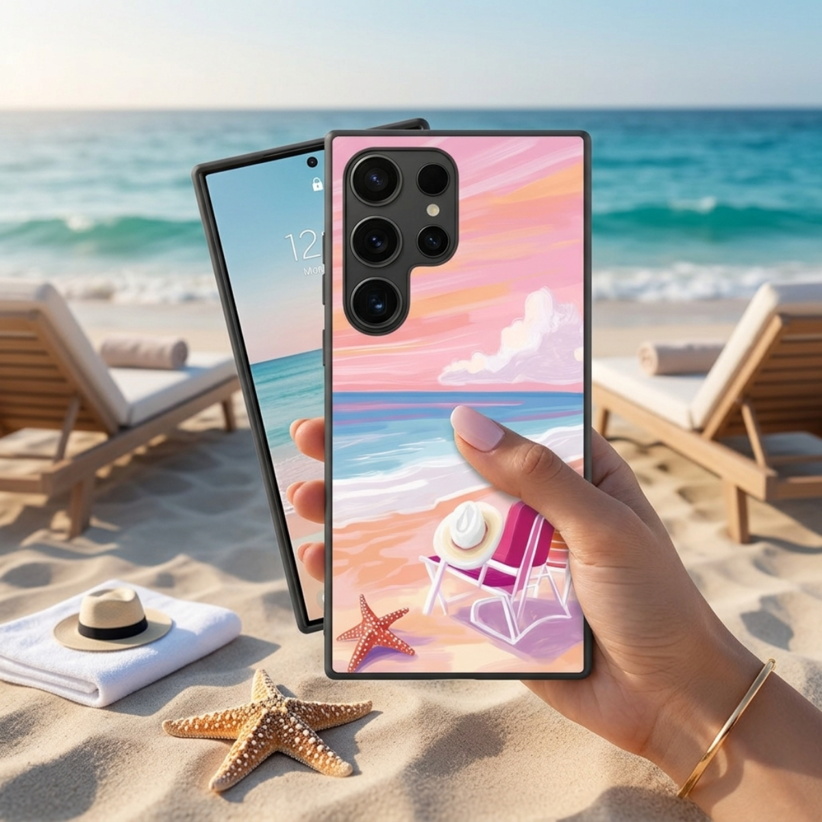Pink Beach Samsung Phone Cover