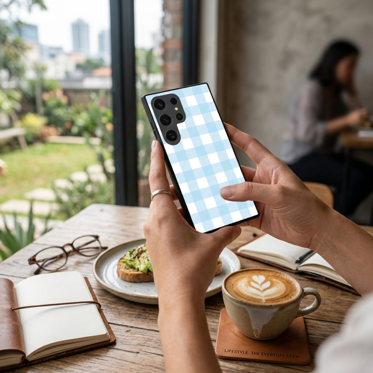 Blue Pastel Grid Samsung Phone Cover