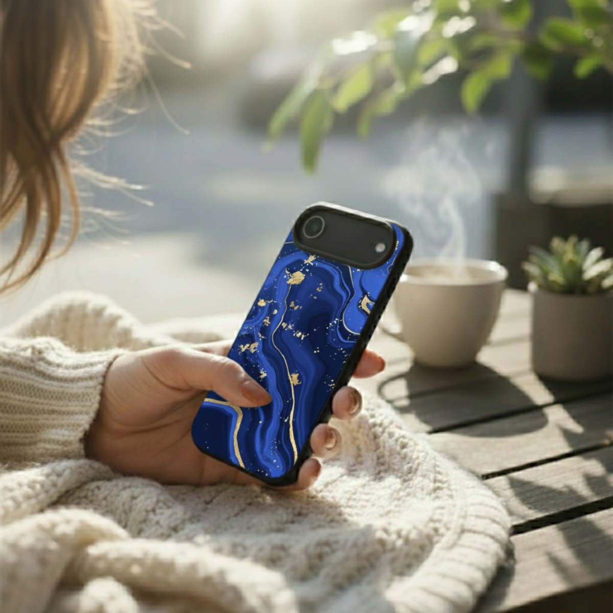 Royal Blue Marble iPhone Cover