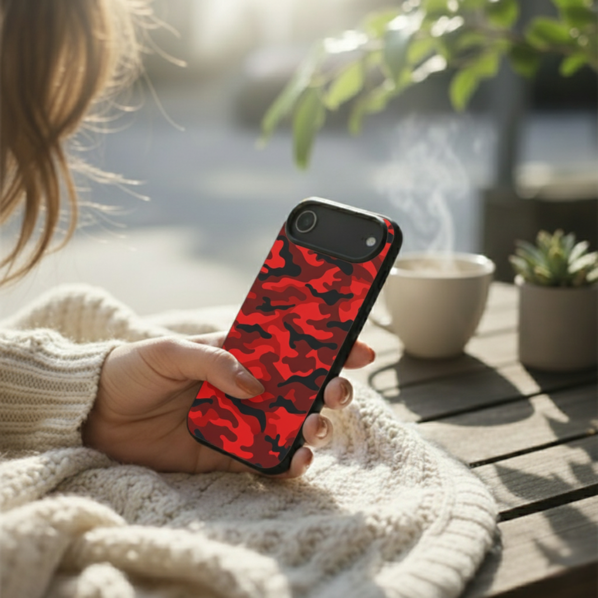Red Camouflage iPhone Cover