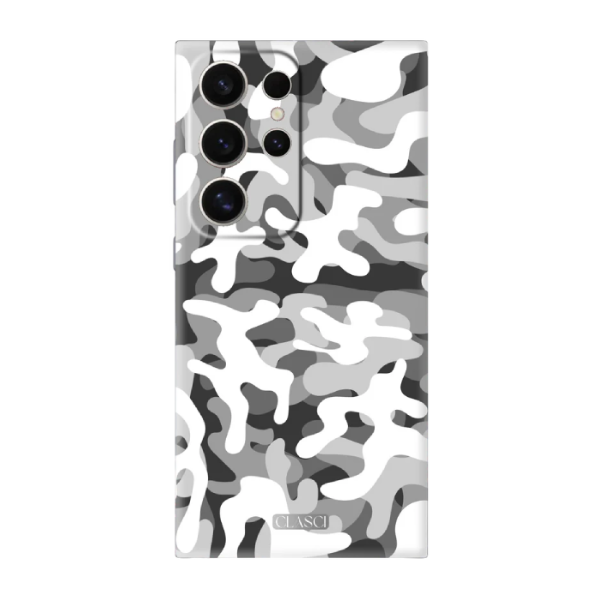 White & Grey Camo Phone Cover, Slim and Lightweight
