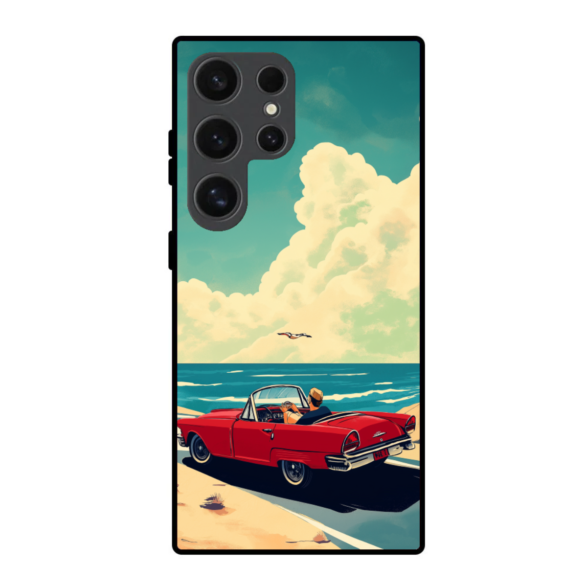 Retro Red Car Phone Cover, Slim and Lightweight