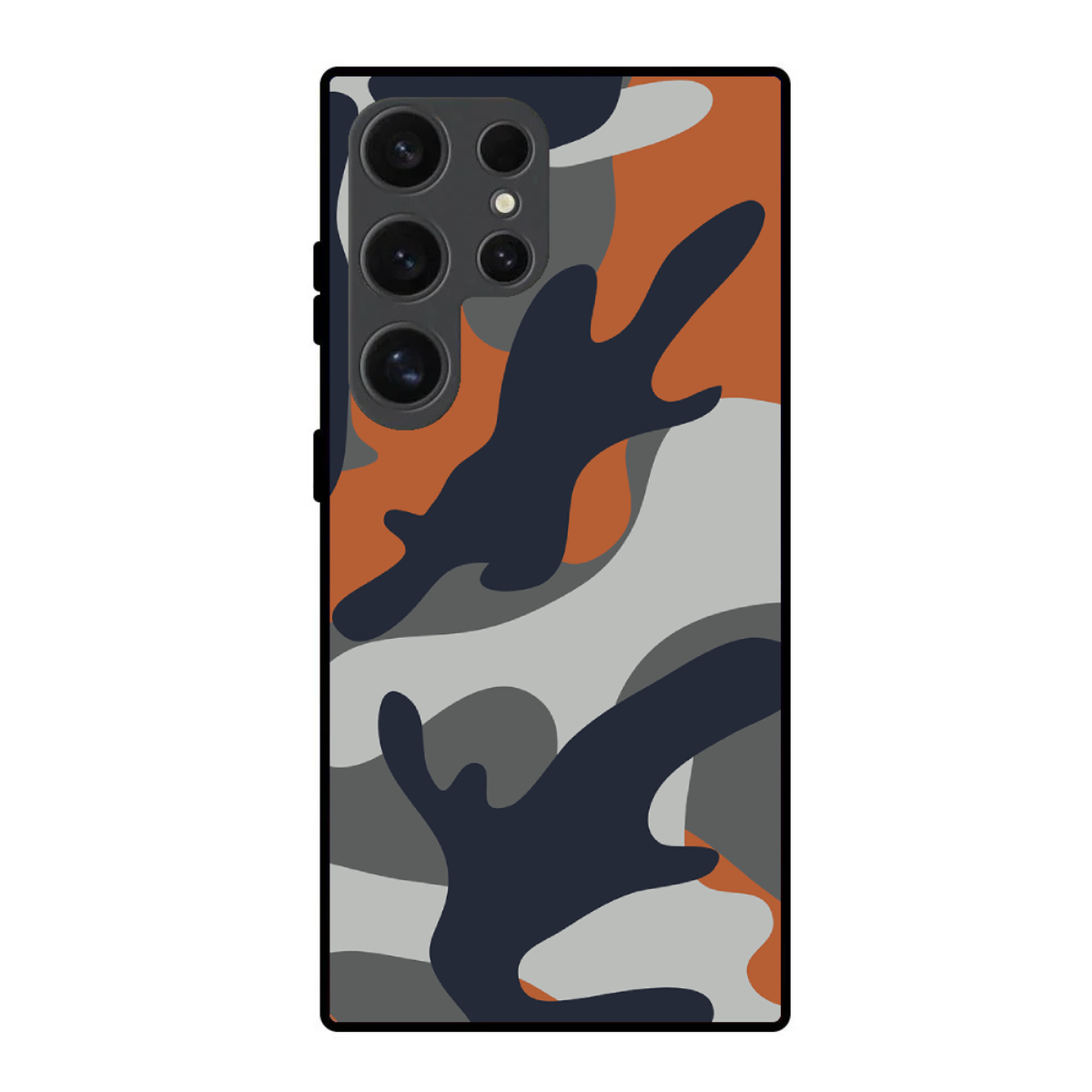 Grey & Orange Camo Phone Cover, Slim and Lightweight
