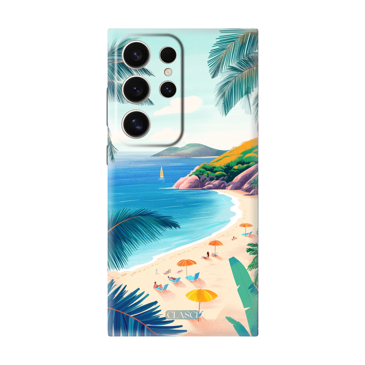 Vibrant Beach Scene Silicone Phone Case