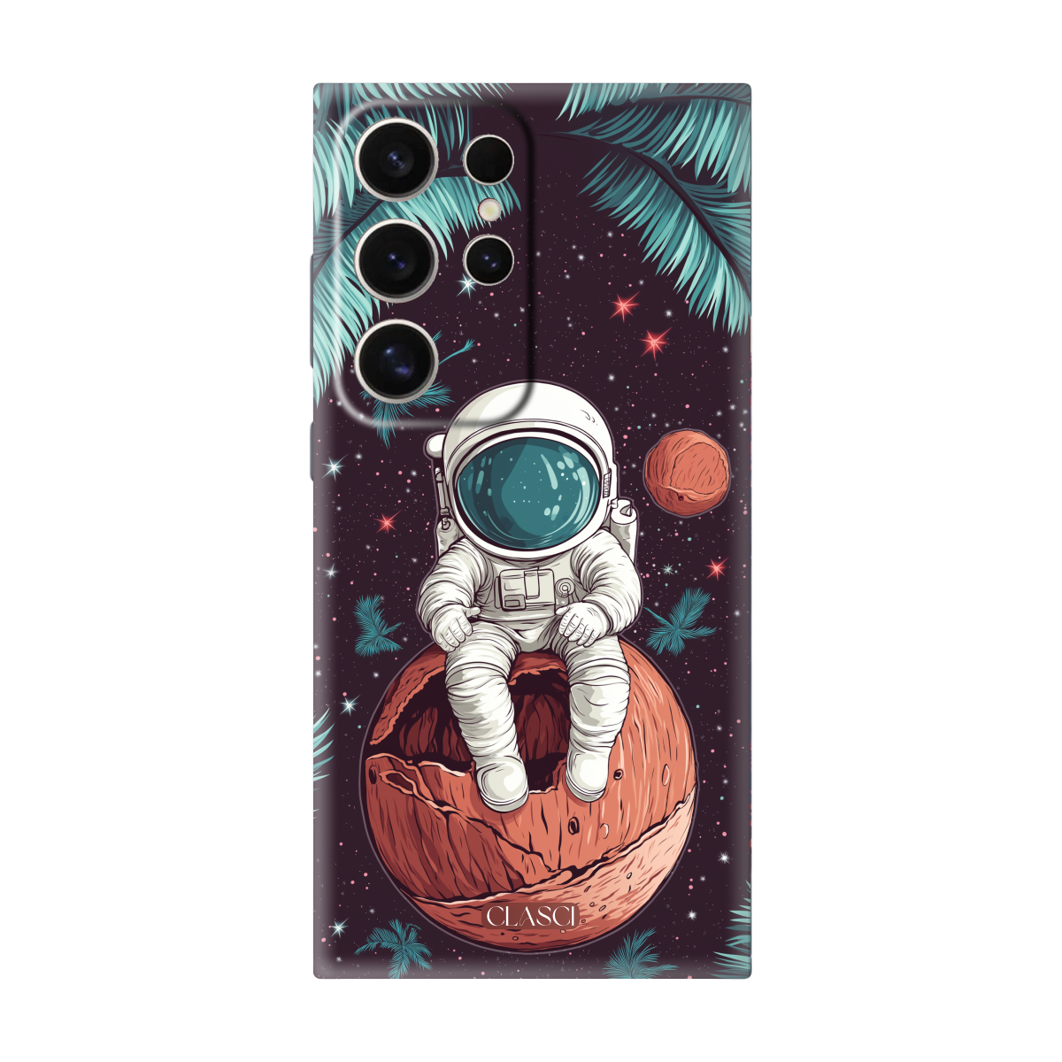 Astronaut Resting Among Planets Silicone Phone Case