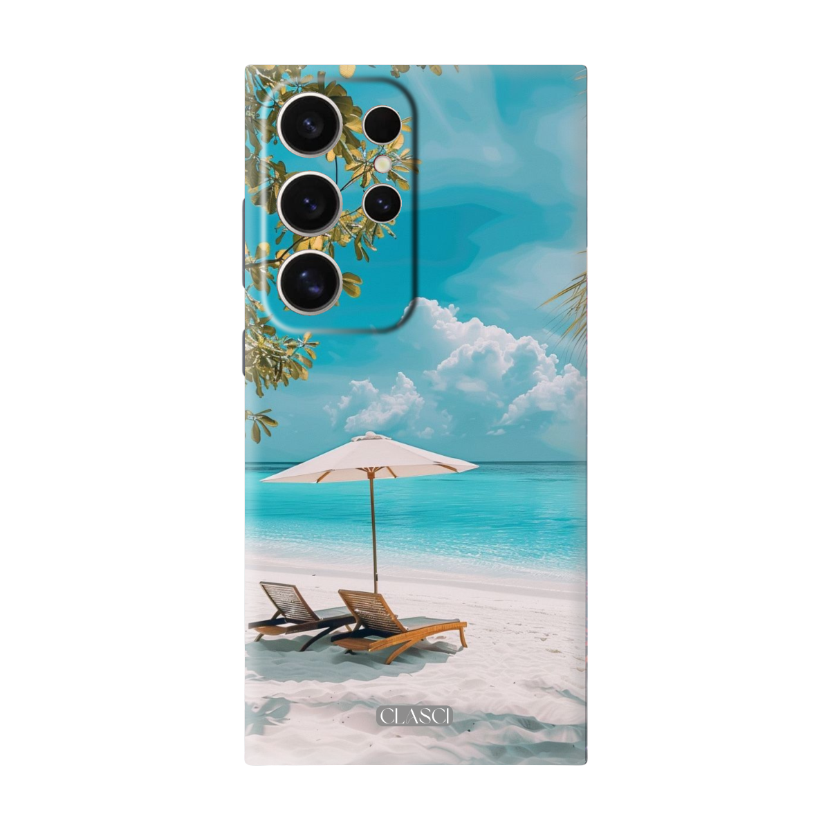 Summer Beach with Relaxing Chairs Silicone Phone Case