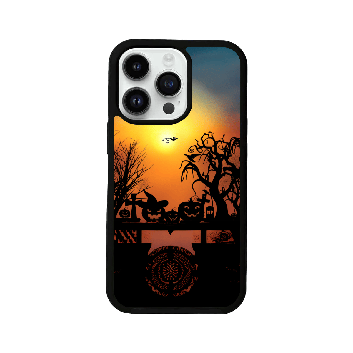 Halloween Silhouette Design Glass Case
