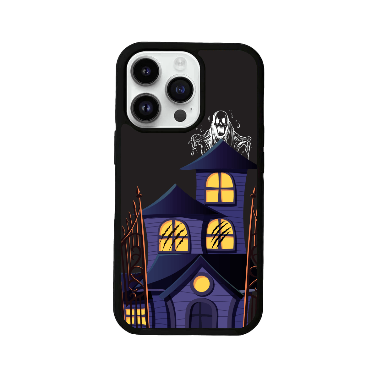Halloween Haunted House Glass Case