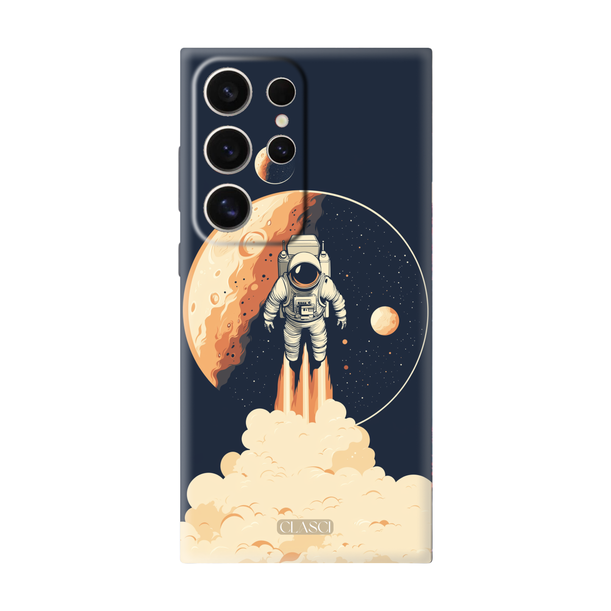Floating Astronaut in Outer Space Silicone Phone Case