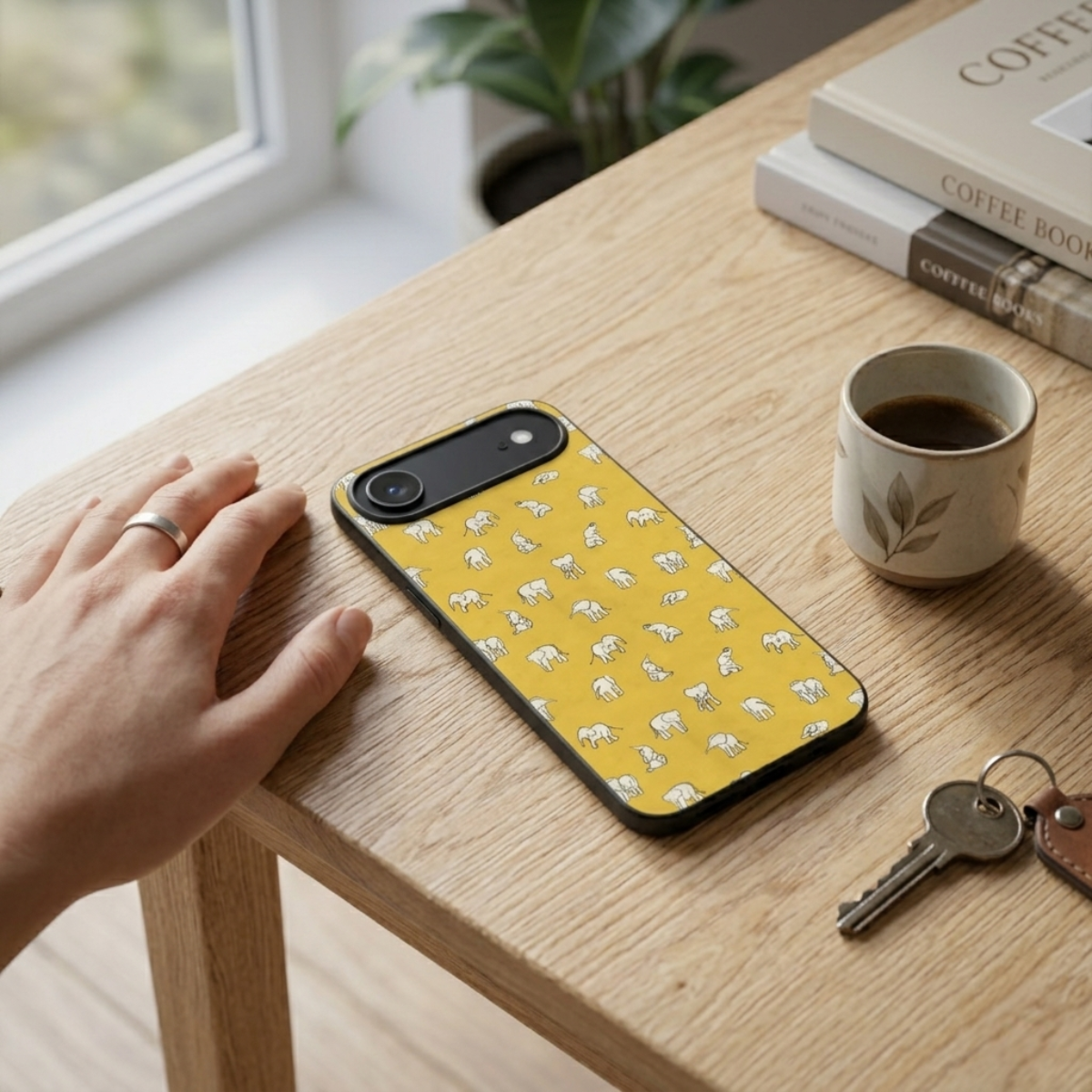 Baby Elephants Yellow iPhone Cover