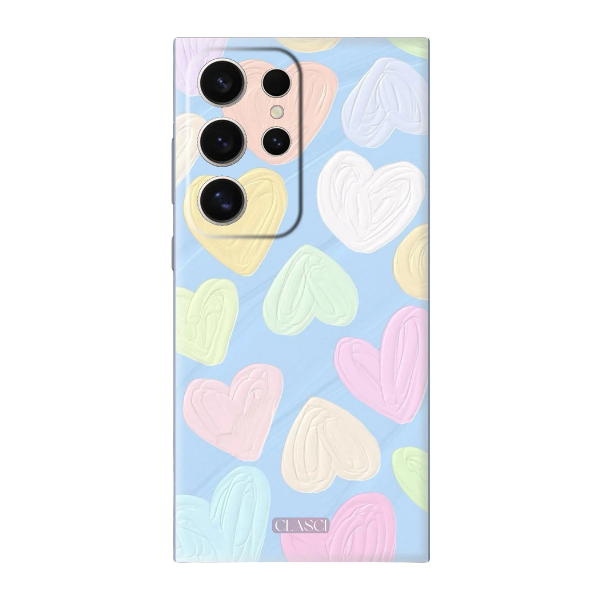 Cute Pastel Heart Design Solid Silicone Phone Case