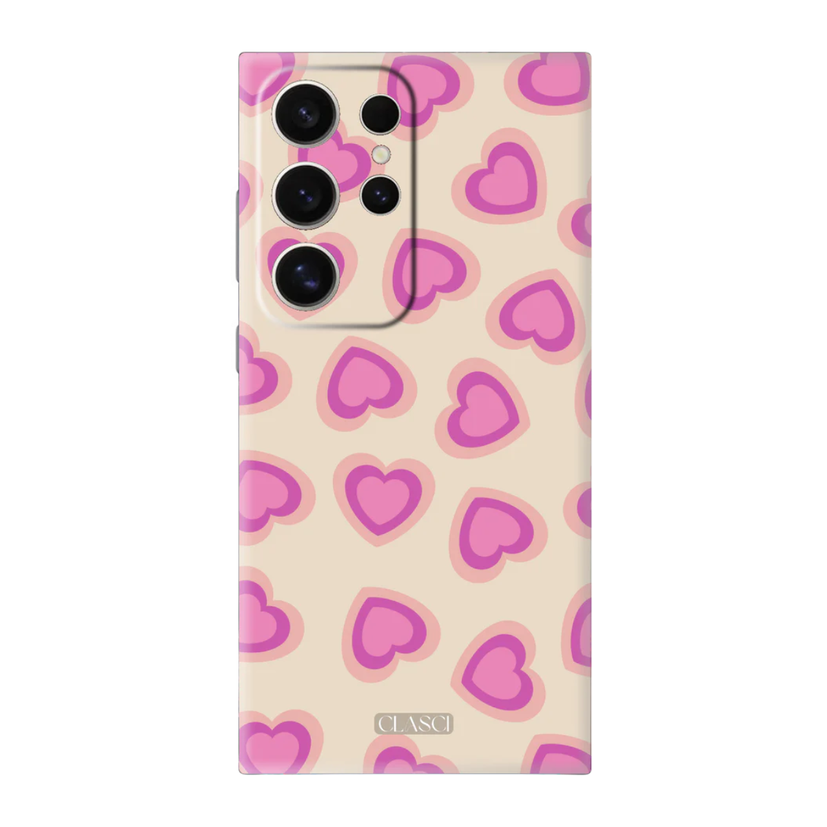 Cute Groovy Heart Design Solid Silicone Phone Case