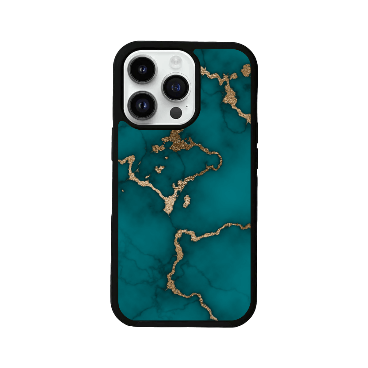 Deep Blue And Golden Marble Design Mobile Case