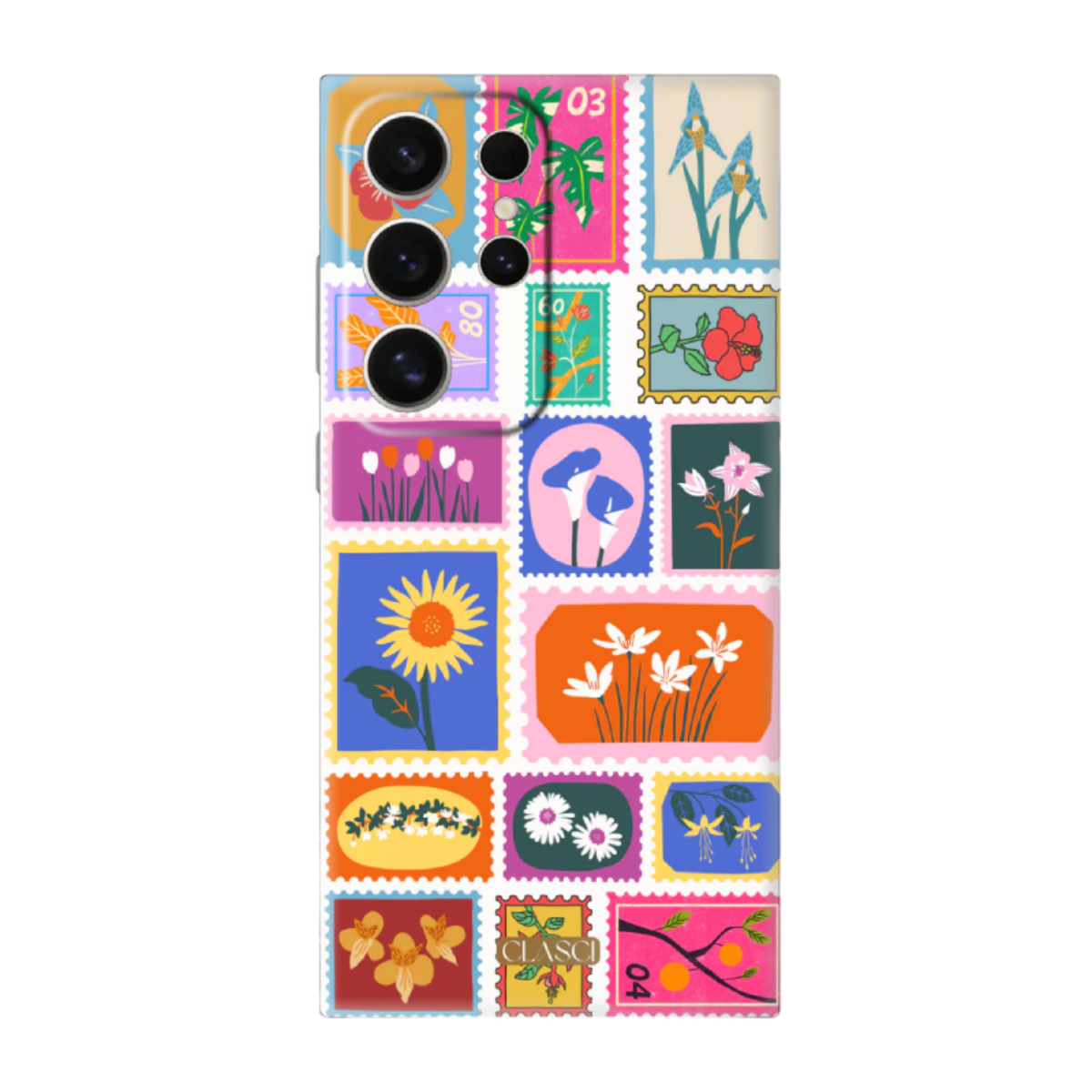 Floral Stamps Phone Cover, Slim and Lightweight