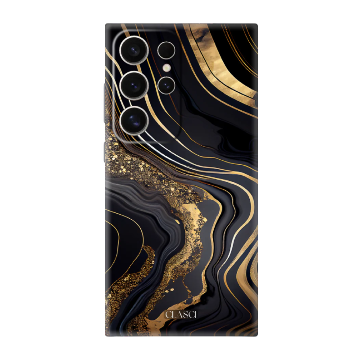 Gold And Black Marble Silicone Phone Case