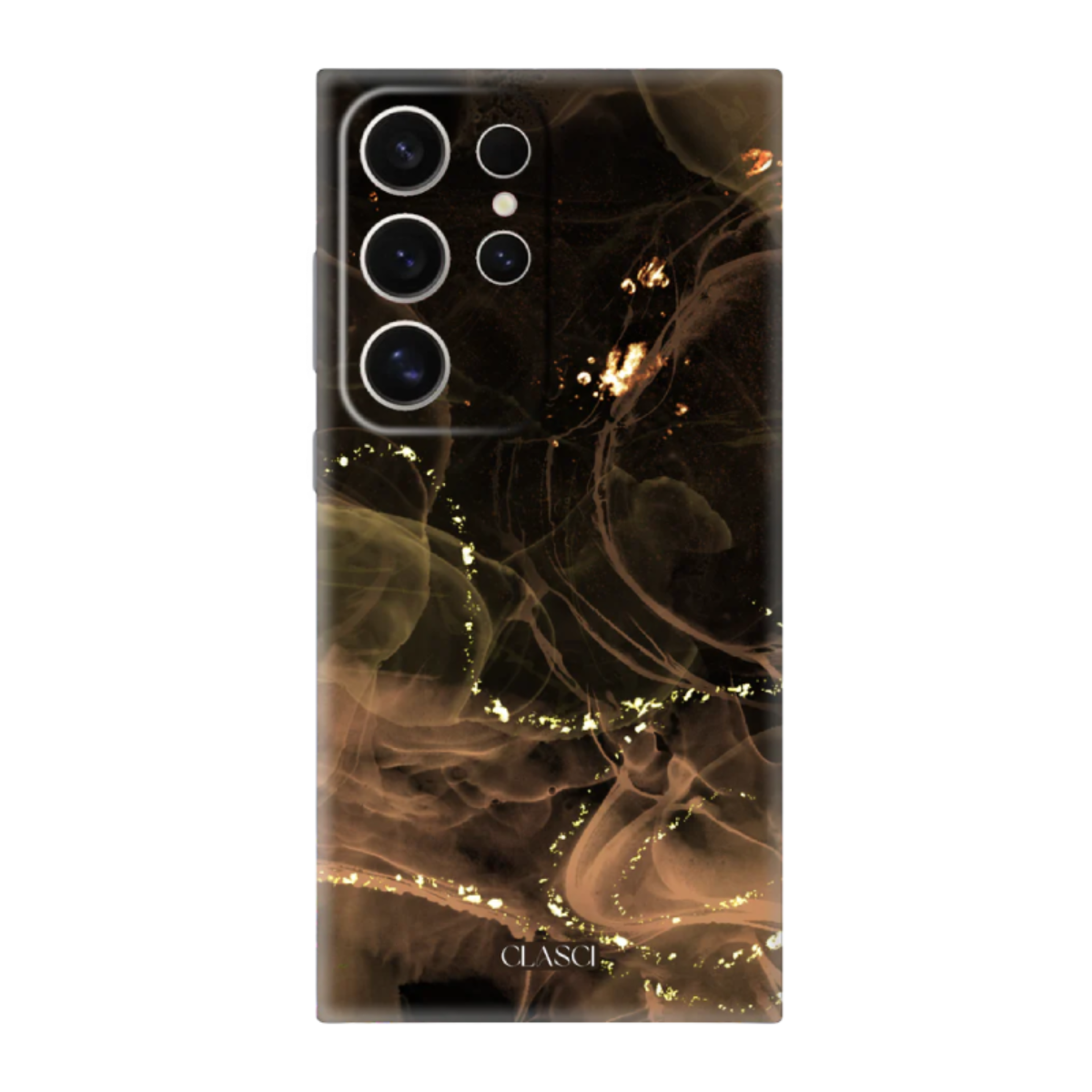 Golden Abstract Marble Silicone Phone Case