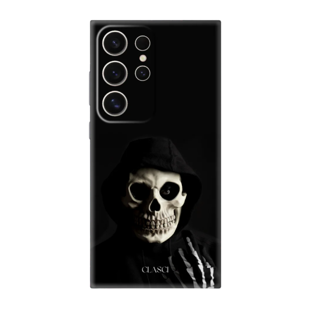 Hooded Scary Skeleton Silicone Phone Case