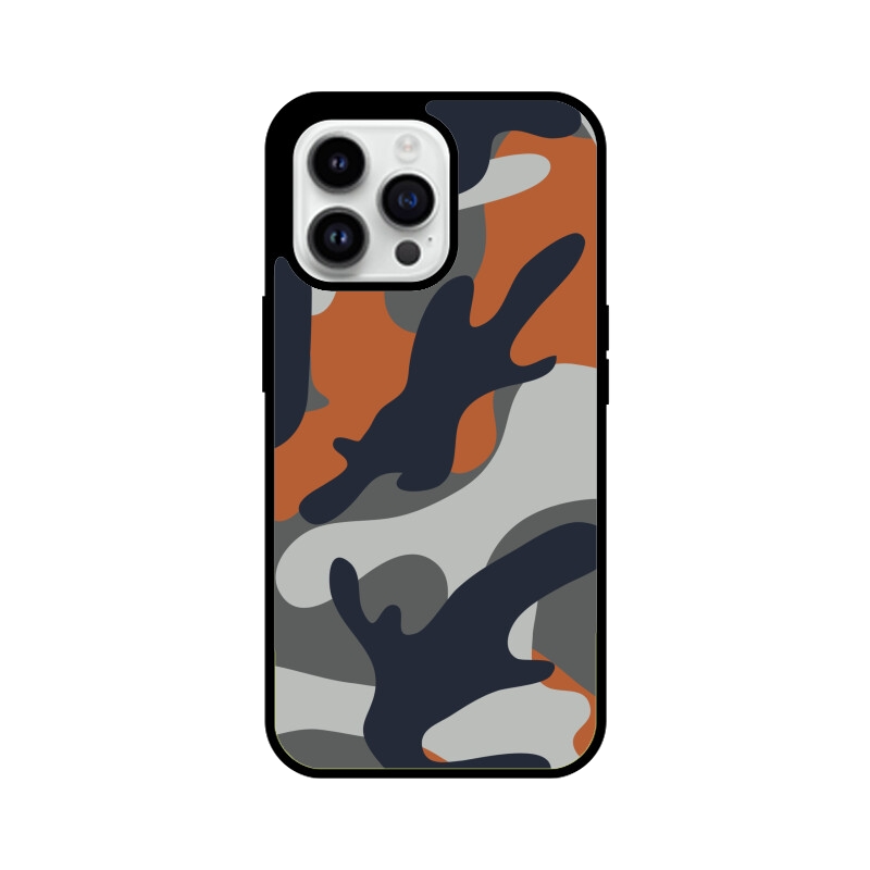 Grey And Orange Camo iPhone Cover