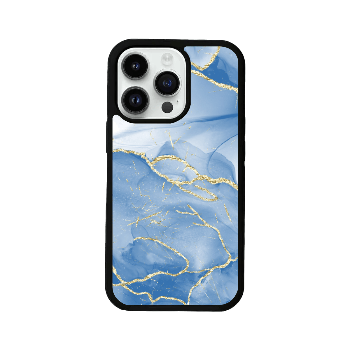 Minimalist Blue Decor Marble Glass Case