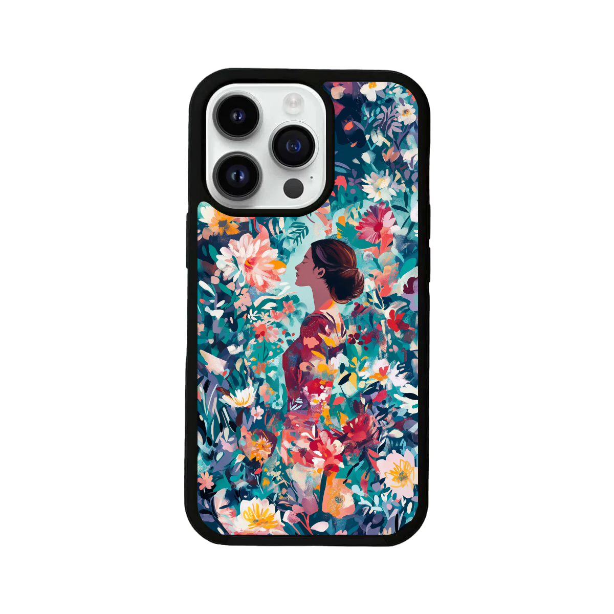 Vibrant Portrait Floral Design iPhone Cover