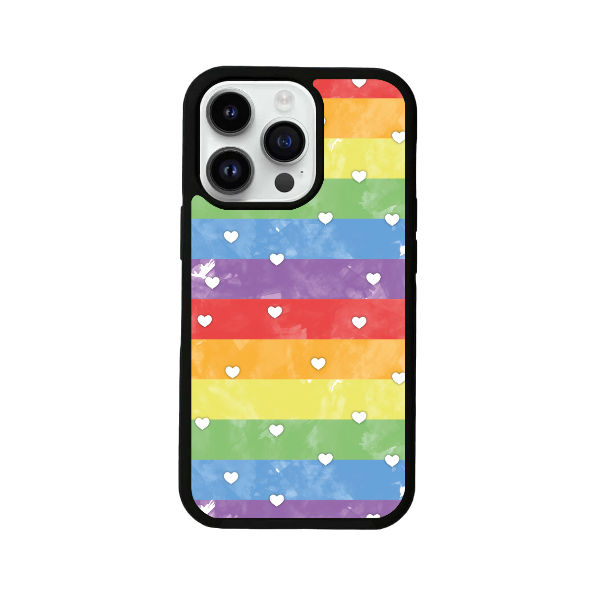 My Pride Rainbow flag with Hearts iPhone Cover