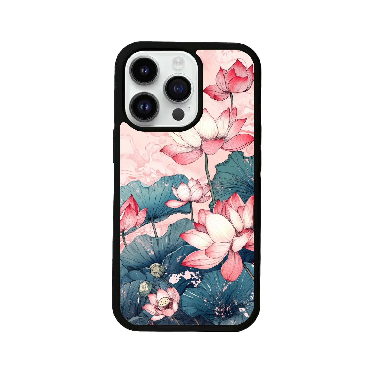 Pink Lotus Floral iPhone Cover