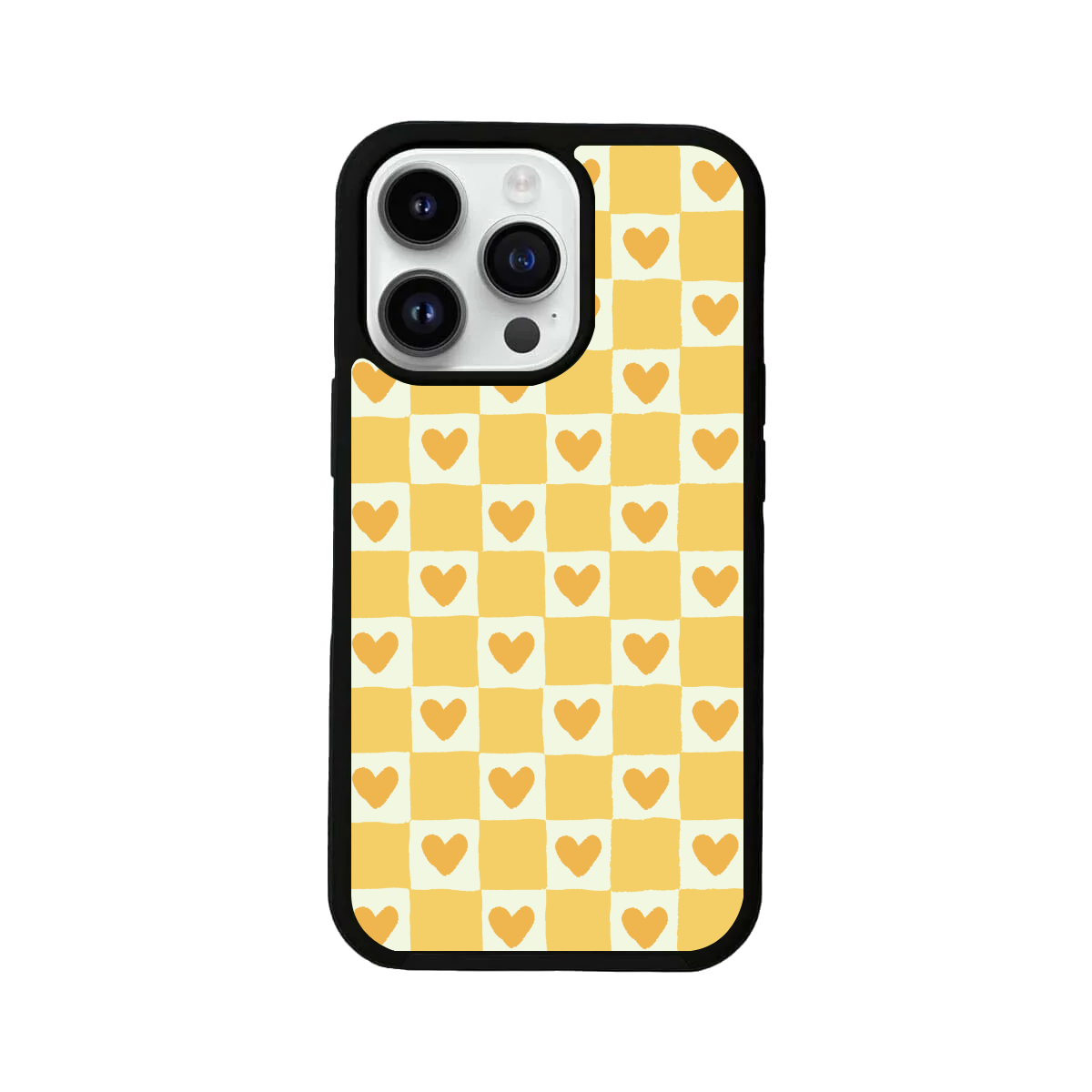 Seamless Yellow Heart Pattern iPhone Cover