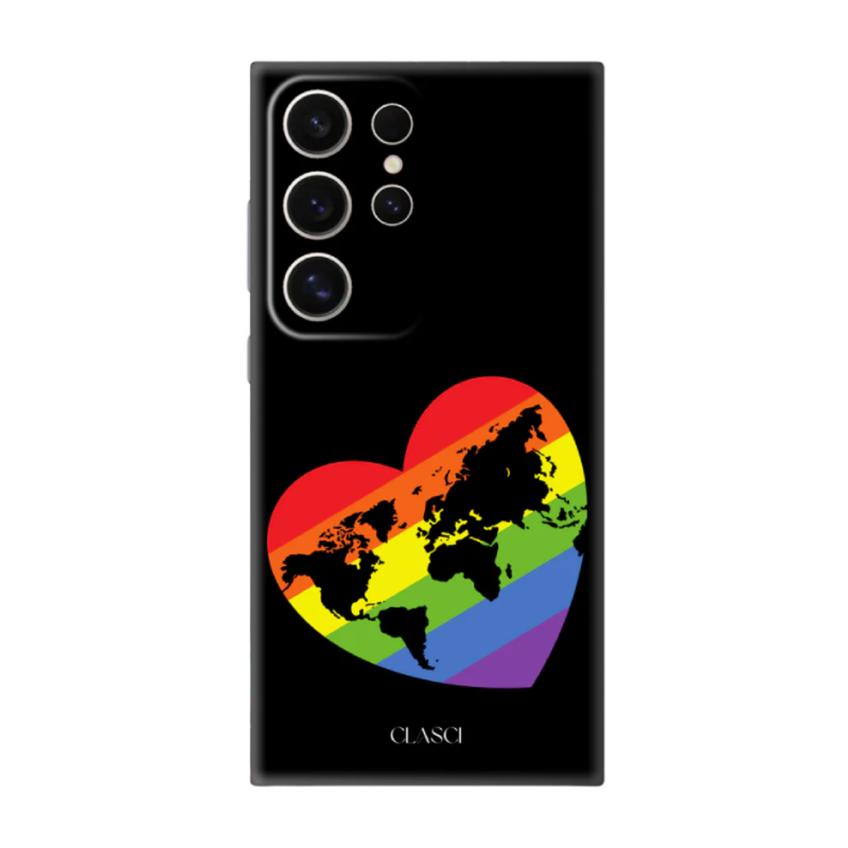 My Pride Heart World Map Silicone Phone Case