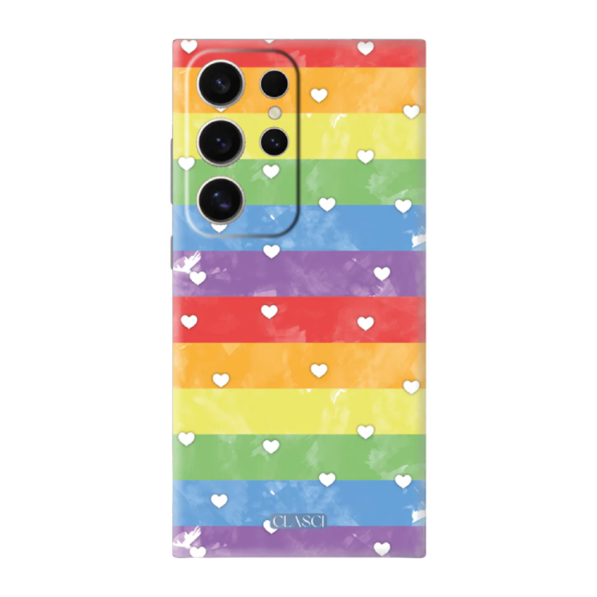 My Pride Rainbow flag with Hearts Silicone Phone Case