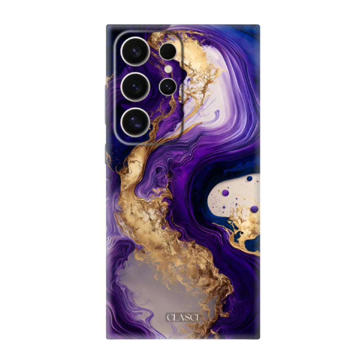 Purple Gold Cream Colorful Marble Silicone Phone Case