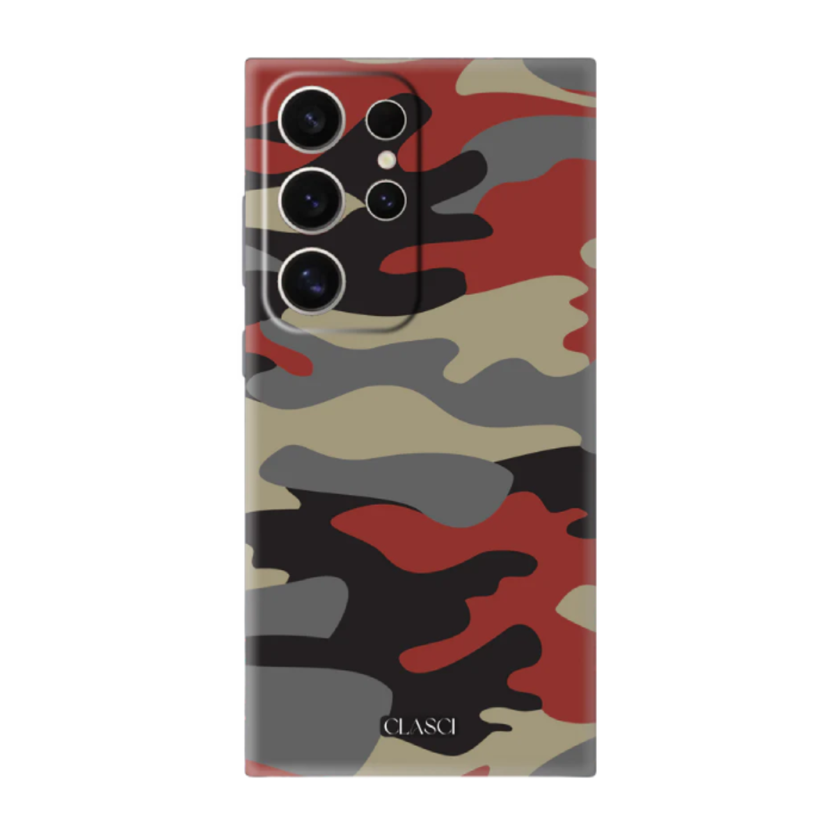 Red And Black Camouflage Silicone Phone Case