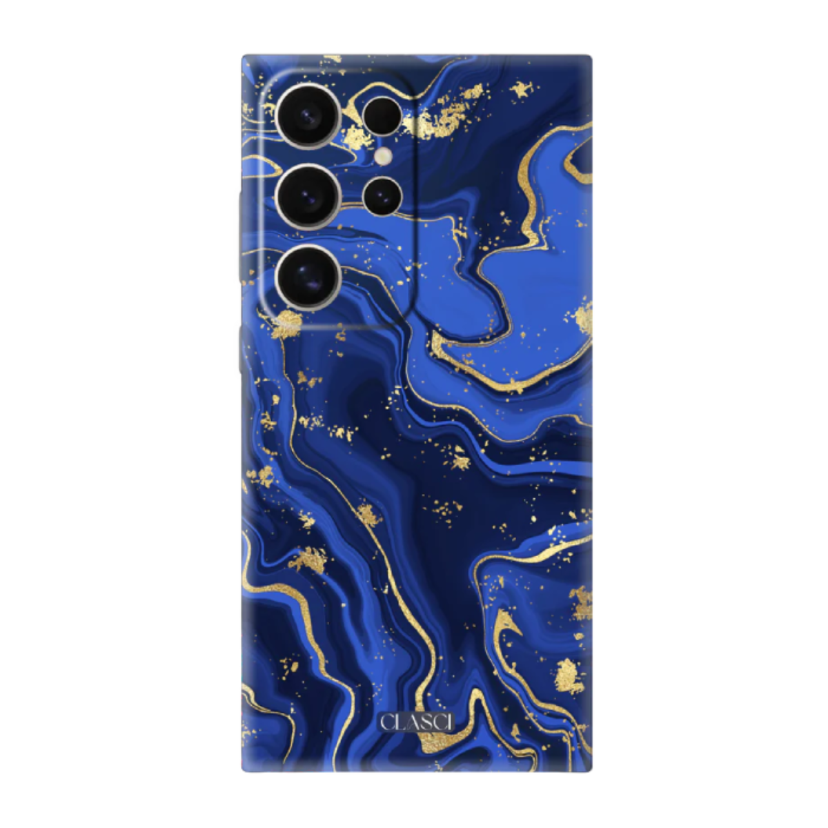 Royal Blue And Gold Marble Silicone Phone Case